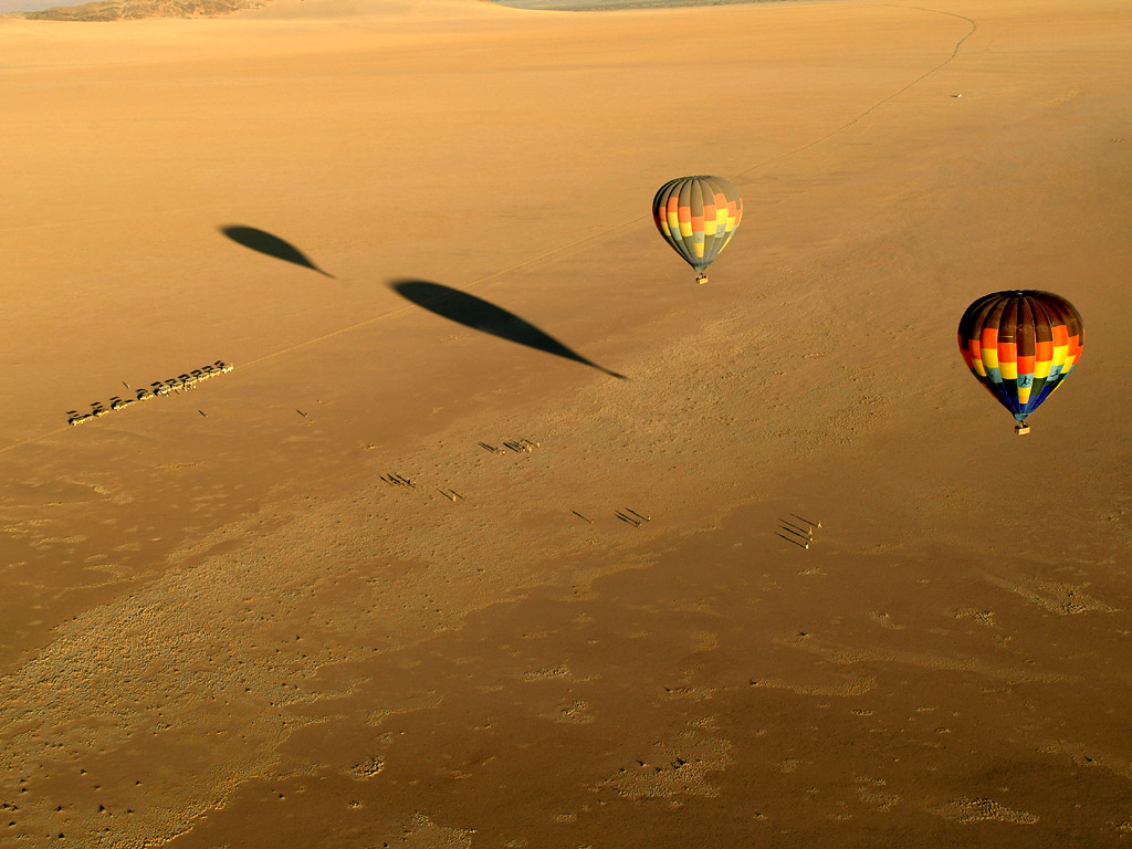 Hot air balloon at Wolwedans Dune Camp in Namibia