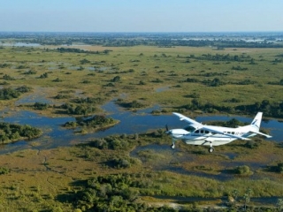 Flying over the Okavango Delta