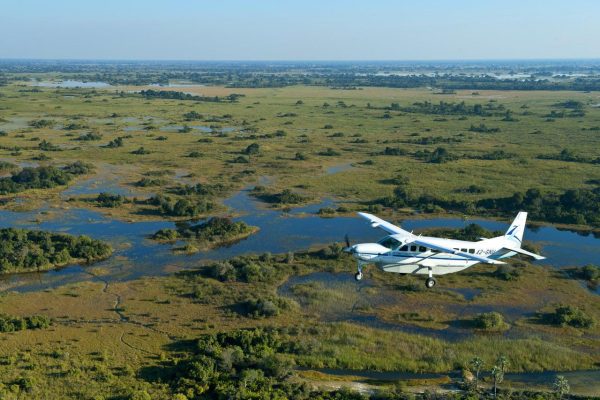 Flying over the Okavango Delta