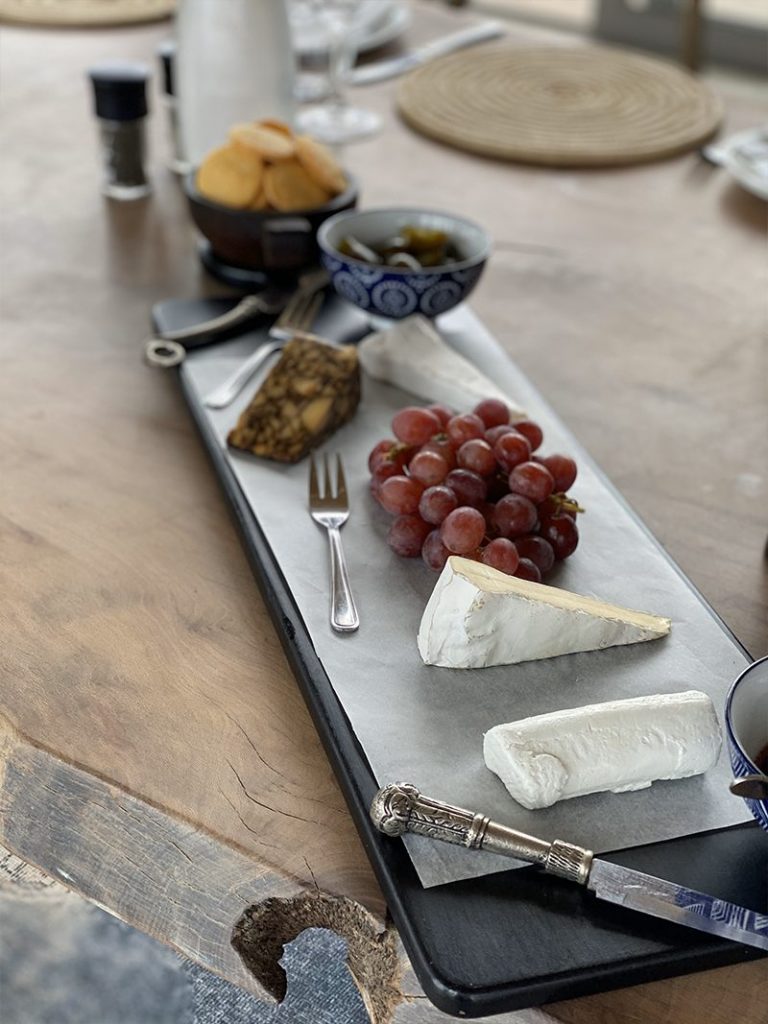 Cheese platter at Lekkerwater Beach Lodge in South Africa - Southern Destinations