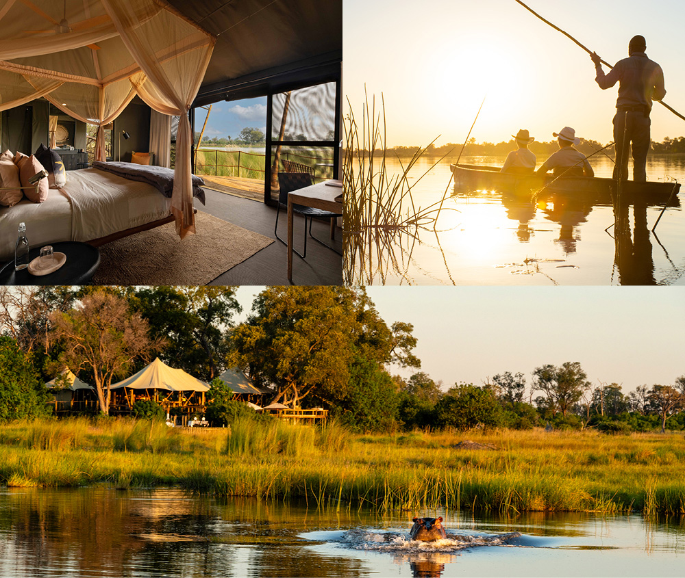 Safari honeymoon in Africa, fishing, tented luxury