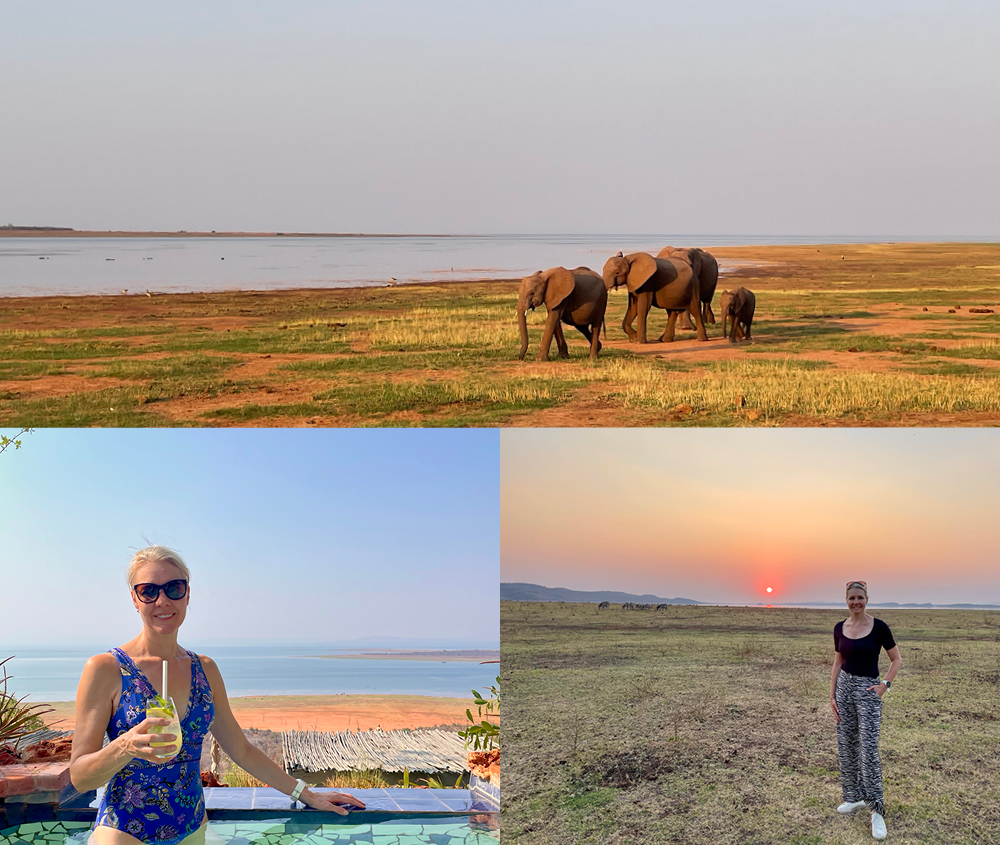 Collage of Ilze Fox at Bumi Hills, Lake Kariba, Zimbabwe