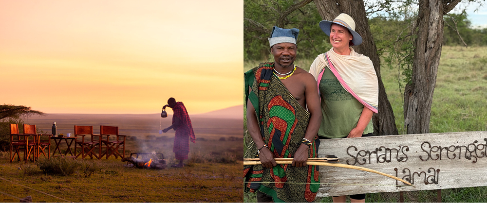 Southern Destinations consultant Liesl Matthews visiting Serian's Serengeti in Tanzania during a fam trip.