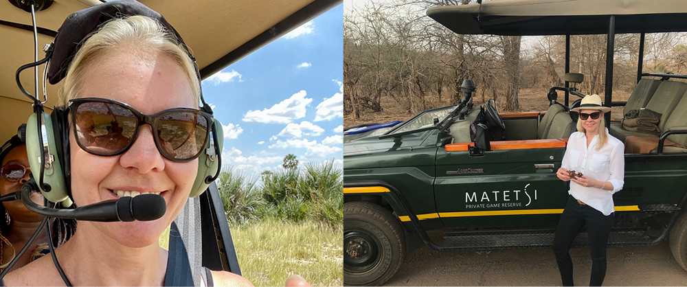 Ilze Fox on a scenic flight and safari game drive in Africa